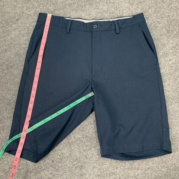 Greg Norman Golf Short Mens 34 Navy Stretch Flat Front Slash Pocket Bermuda - Picture 9 of 12